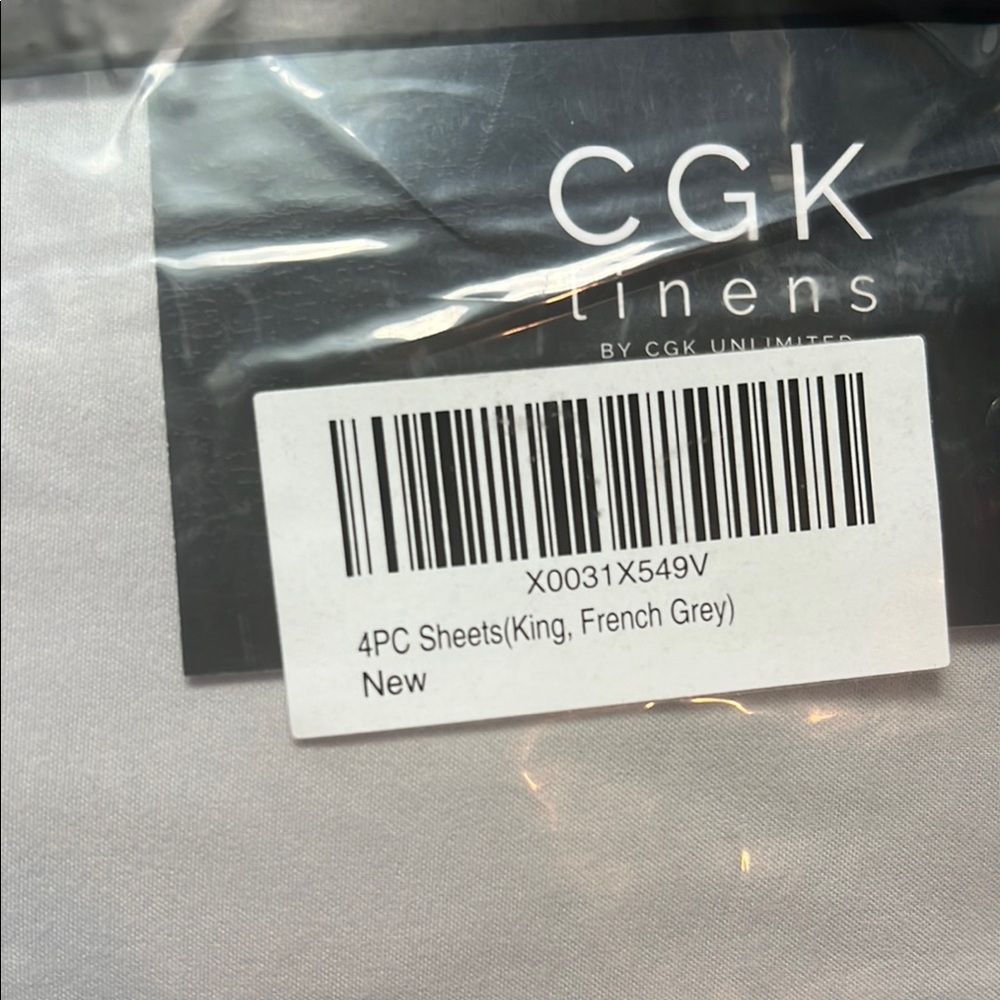 King Sheet Set Luxurious Bedding Grey - Picture 8 of 8